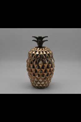 11"H ANTIQUE GLASS PINEAPPLE CANISTER [621847]